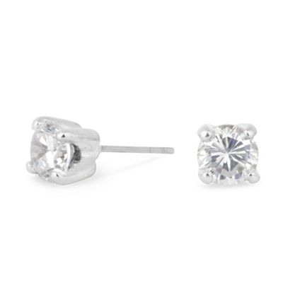 Sparkling small cubic zirconia round stud earring
